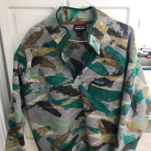 Patagonia snap t pullover, fishes colorway
